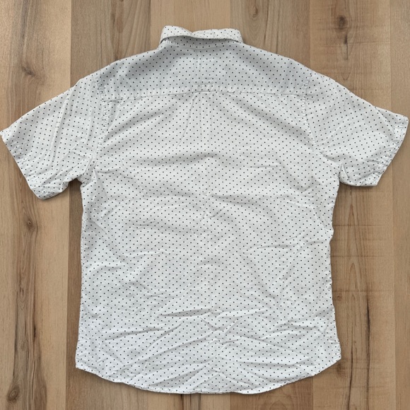 Alexander Julian White Short Sleeve Button Up Shirt Black Polka Dots L - Picture 9 of 15